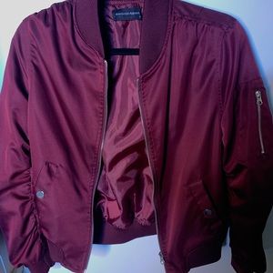Burgundy Bomber Jacket